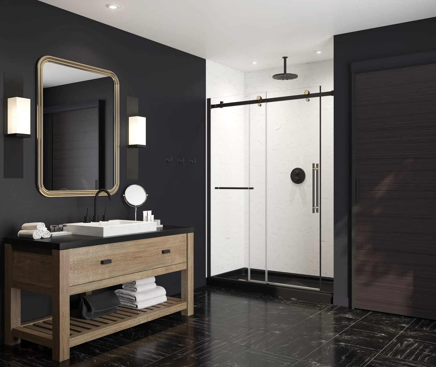 36-In x 62-In x 96-In Swanstone Solid Surface Shower Wall Kit - Image 15