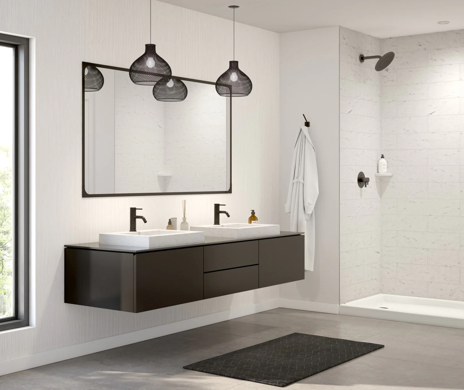 36 x 36 Swanstone Modern Subway Tile Shower Wall Kit - Image 36