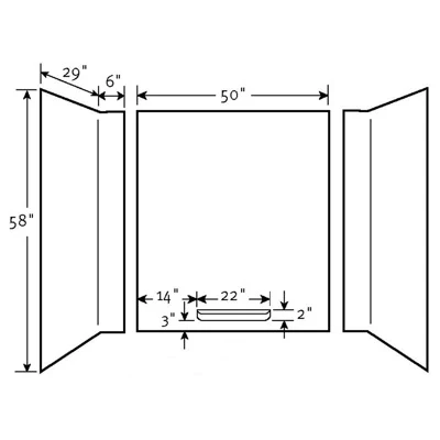 60-In D X 30-In W X 58-In H Veritek Bathtub Wall KitBy Swan - Image 4