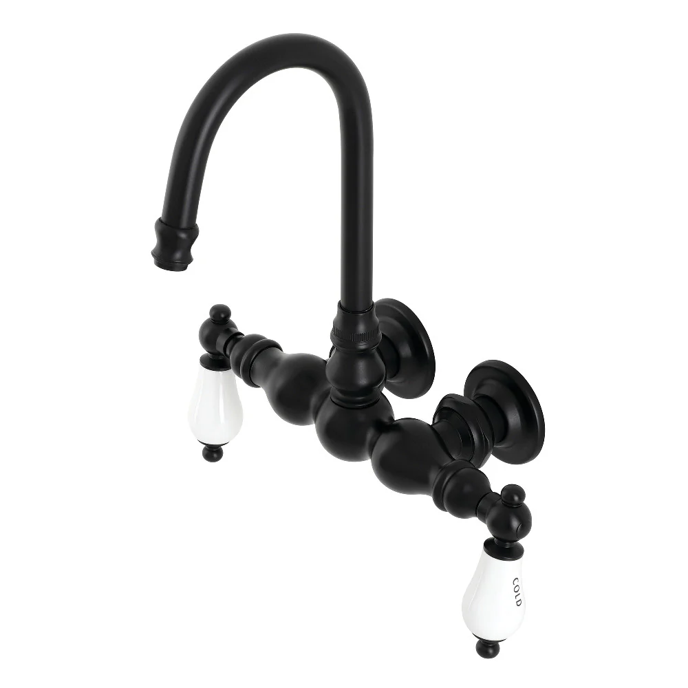 Kingston Brass AE3T7 Aqua Vintage 3-3/8 Inch Wall Mount Tub Faucet - Image 3